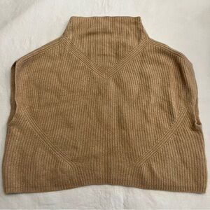 Anthropologie Ribbed Camel Tan Mock Neck Sweater Vest